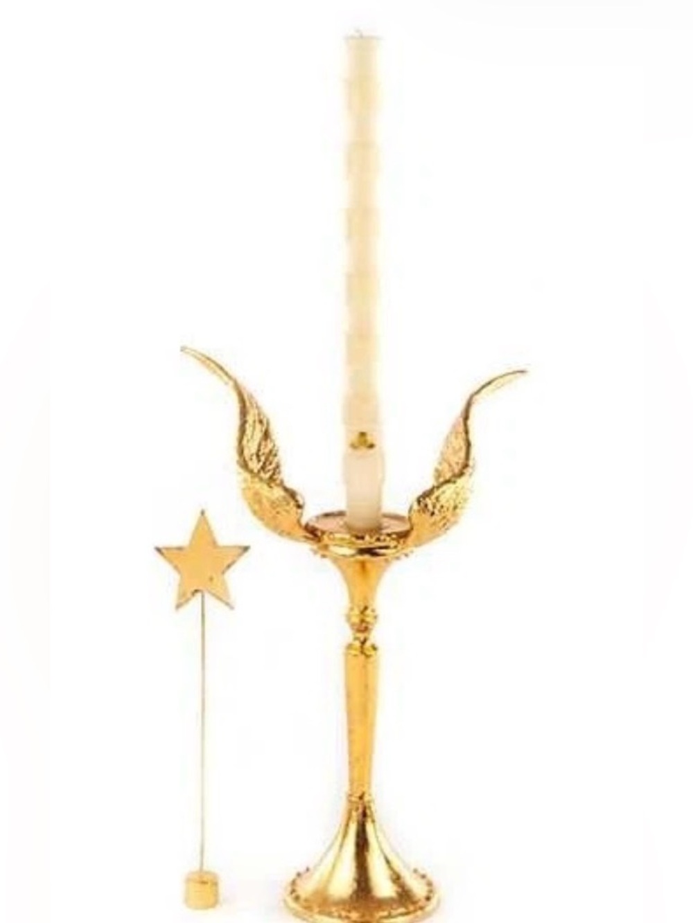 MacKenzie-Childs Gold Candle Holder, new